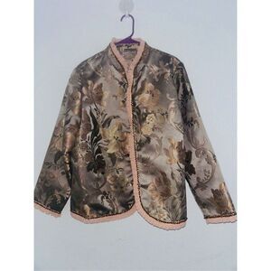Lillie by James Coviello Floral Tapestry women’s Blazer 2XL length 26, p…